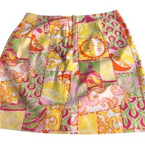 Women’s rare yellow & pink NWT Y2k Lilly Pulitzer karlo Mini skirt